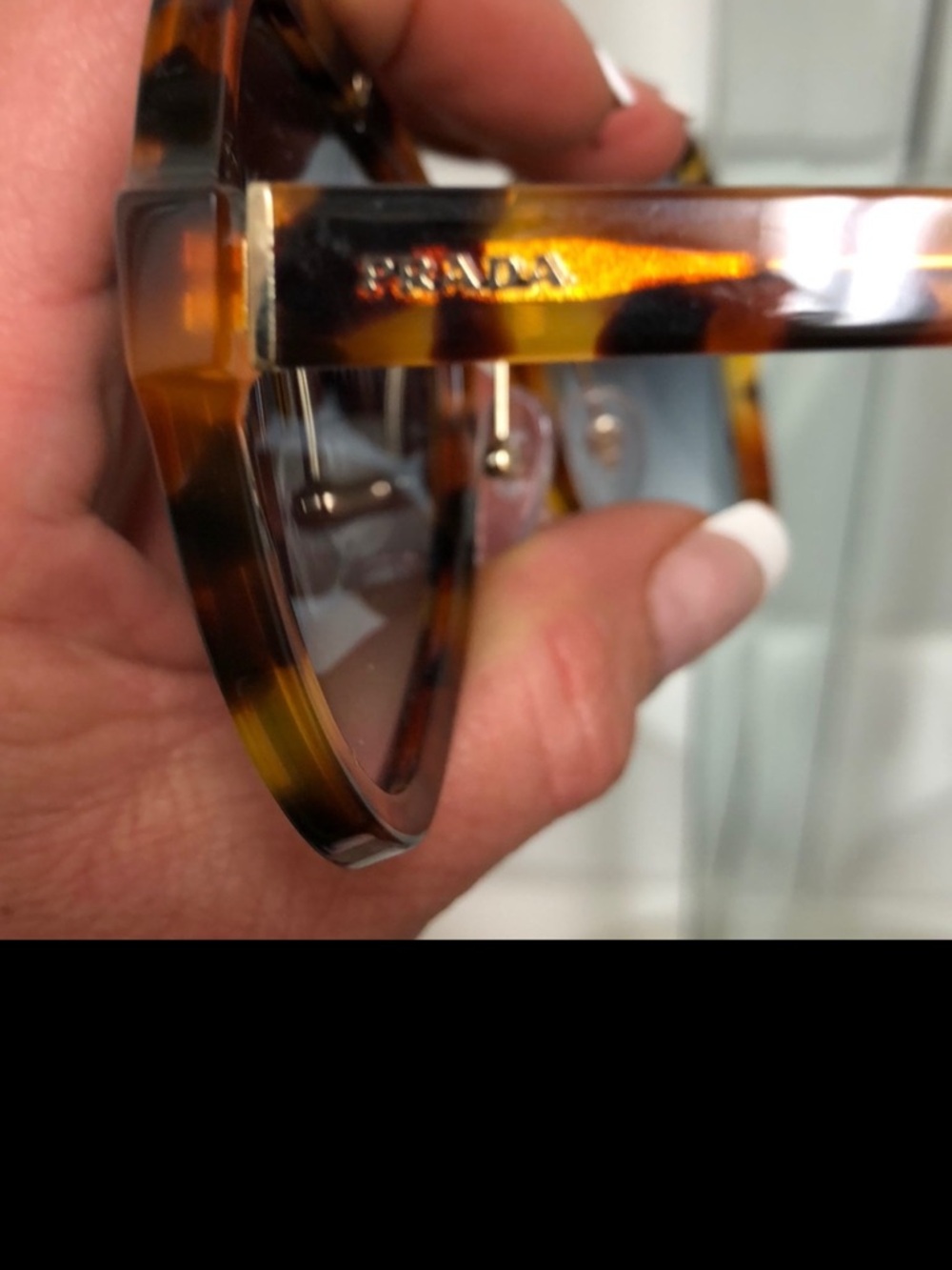 Prada Tortoiseshell Frame Sunglasses with Blue Lenses - Picture 4 of 10